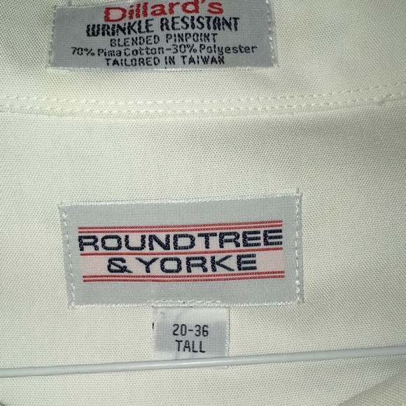 🍁Roundtree & Yorke white button dn - Picture 2 of 5